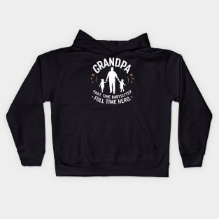 Grandpa Babysitter Hero Kids Hoodie